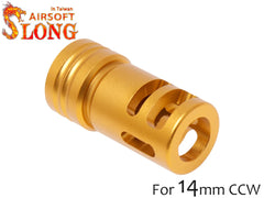 SLONG AIRSOFT フラッシュハイダー E 14mm逆ネジ [カラー：ブラック / オレンジ / ゴールド]