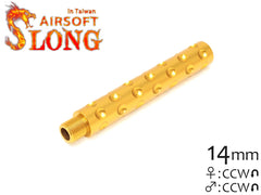 SLONG AIRSOFT 117mm アウターバレルエクステンション ディンプル 14mm逆ネジ [カラー：ブラック / オレンジ / ゴールド]