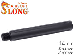 SLONG AIRSOFT 117mm アウターバレルエクステンション フルート 14mm逆ネジ[カラー：ブラック / オレンジ / ゴールド]
