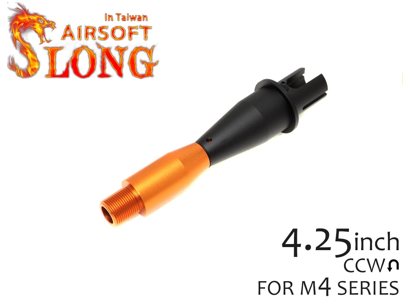 SLONG AIRSOFT AEG M4  4.25インチ アウターバレル 14mm逆ネジ [カラー：ブラック / オレンジ / ゴールド]