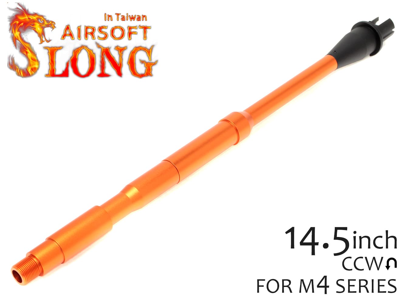SLONG AIRSOFT AEG M4 14.5インチ アウターバレル 14mm逆ネジ [カラー：ブラック / オレンジ / ゴールド]