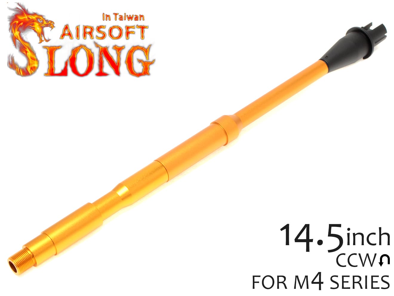 SLONG AIRSOFT AEG M4 14.5インチ アウターバレル 14mm逆ネジ [カラー：ブラック / オレンジ / ゴールド]