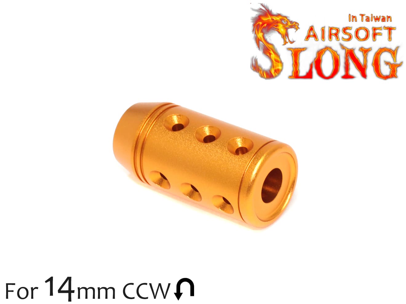 SLONG AIRSOFT フラッシュハイダー F 14mm逆ネジ [カラー：ブラック / オレンジ / ゴールド]