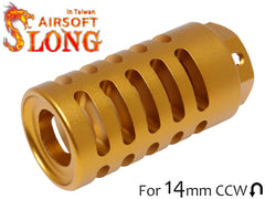 SLONG AIRSOFT フラッシュハイダー G  14mm逆ネジ [カラー：ブラック / オレンジ / ゴールド]