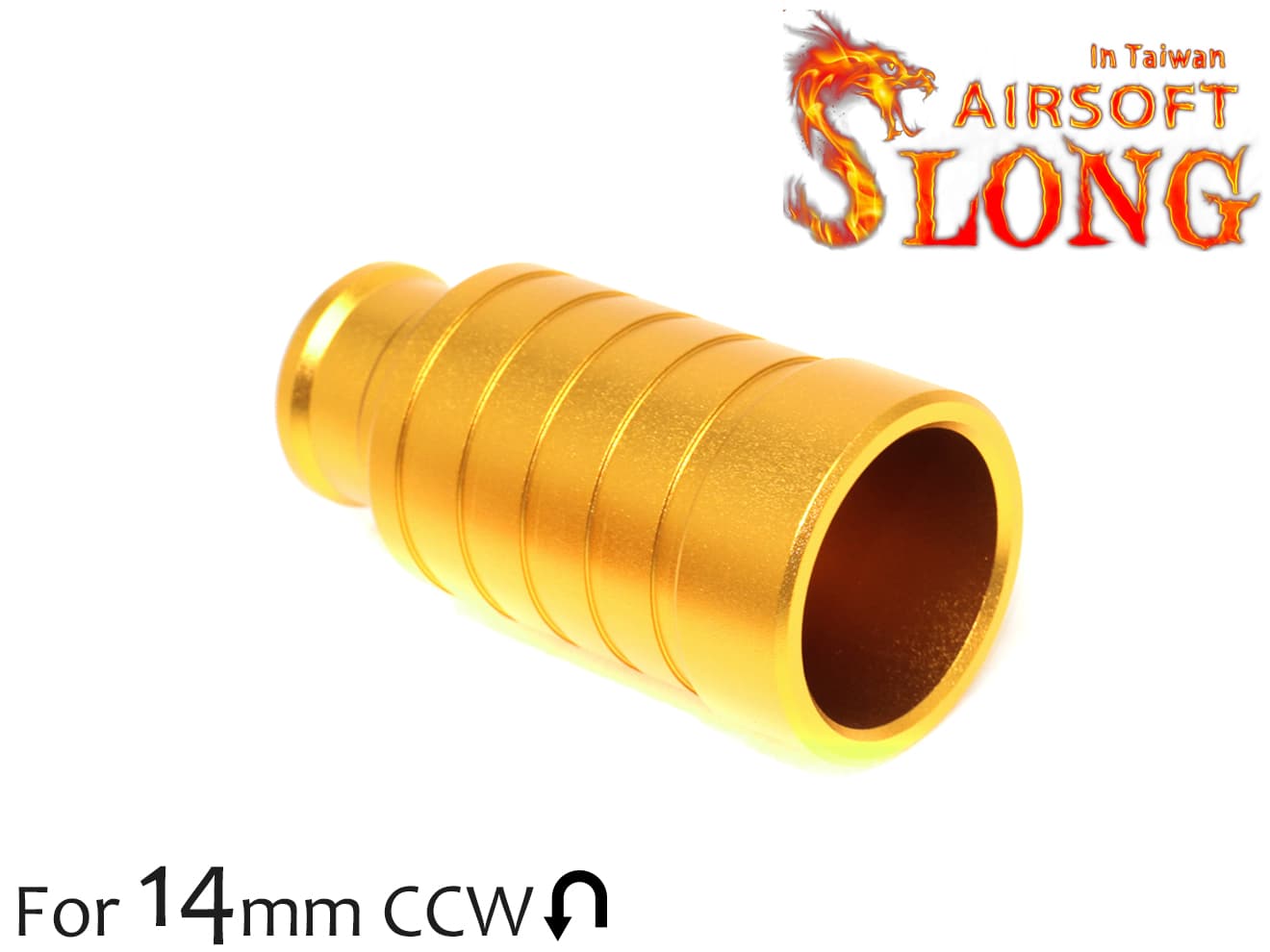 SLONG AIRSOFT ファイアドラゴン フラッシュハイダー ライトグルーブ 14mm逆ネジ [カラー：ブラック / オレンジ / ゴールド]