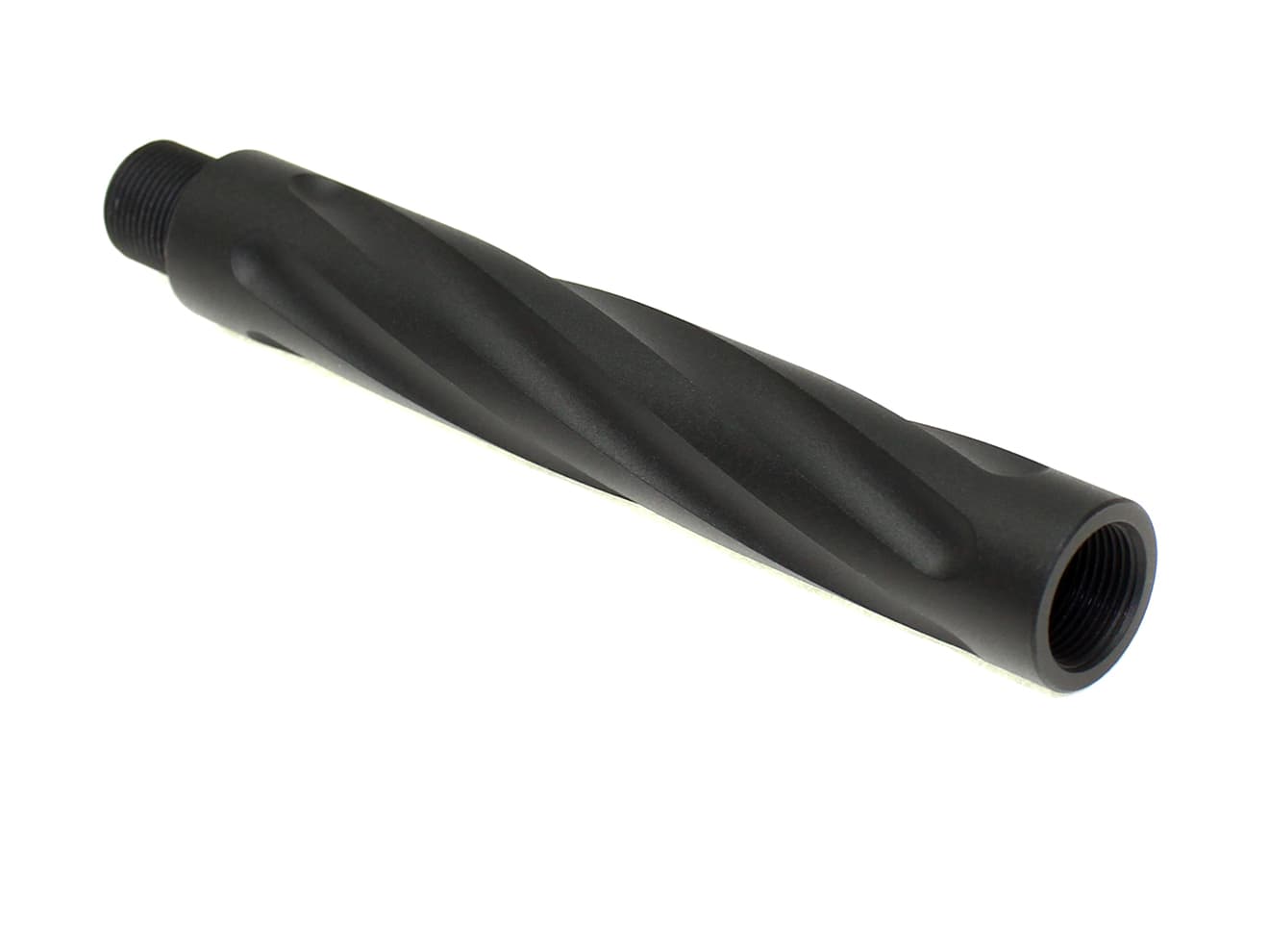 SLONG AIRSOFT 117mm アウターバレルエクステンション スパイラルフルート 14mm逆ネジ [カラー：ブラック / オレンジ / ゴールド]