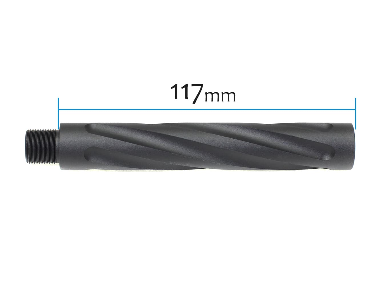 SLONG AIRSOFT 117mm アウターバレルエクステンション スパイラルフルート 14mm逆ネジ [カラー：ブラック / オレンジ / ゴールド]