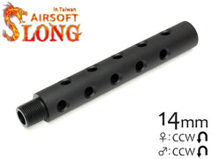 SLONG AIRSOFT 117mm アウターバレルエクステンション Φ19 ピアスド 14mm逆ネジ [カラー：ブラック / オレンジ / ゴールド]