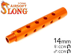 SLONG AIRSOFT 117mm アウターバレルエクステンション Φ19 ピアスド 14mm逆ネジ [カラー：ブラック / オレンジ / ゴールド]