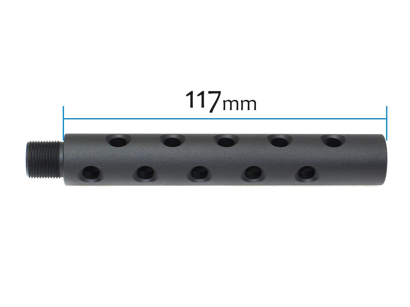 SLONG AIRSOFT 117mm アウターバレルエクステンション Φ19 ピアスド 14mm逆ネジ [カラー：ブラック / オレンジ / ゴールド]