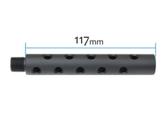 SLONG AIRSOFT 117mm アウターバレルエクステンション Φ19 ピアスド 14mm逆ネジ [カラー：ブラック / オレンジ / ゴールド]