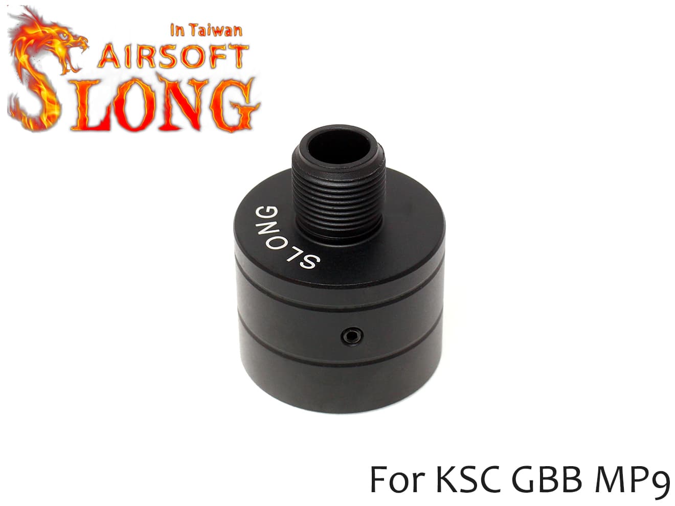 SLONG AIRSOFT MP9 サイレンサーアタッチメント 14mm逆ネジ [カラー：ブラック / オレンジ / ゴールド]