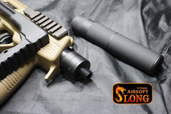 SLONG AIRSOFT MP9 サイレンサーアタッチメント 14mm逆ネジ [カラー：ブラック / オレンジ / ゴールド]