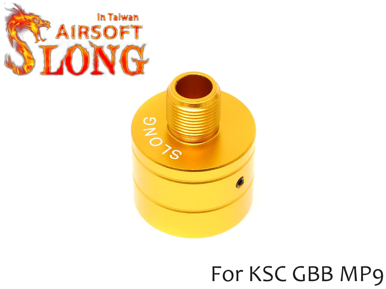 SLONG AIRSOFT MP9 サイレンサーアタッチメント 14mm逆ネジ [カラー：ブラック / オレンジ / ゴールド]