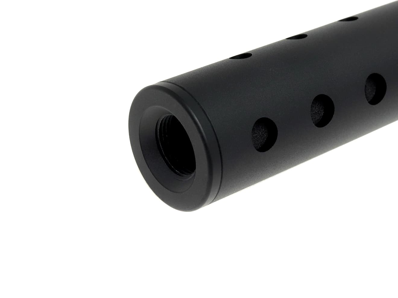 SLONG AIRSOFT 14mm逆ネジ スリムショートサプレッサー ピアスド [アダプター：無し / 11mm変換アダプター]