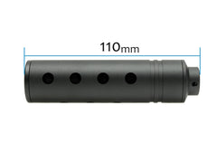 SLONG AIRSOFT 14mm逆ネジ スリムショートサプレッサー ピアスド [アダプター：無し / 11mm変換アダプター]