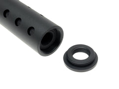 SLONG AIRSOFT 14mm逆ネジ スリムショートサプレッサー ピアスド [アダプター：無し / 11mm変換アダプター]