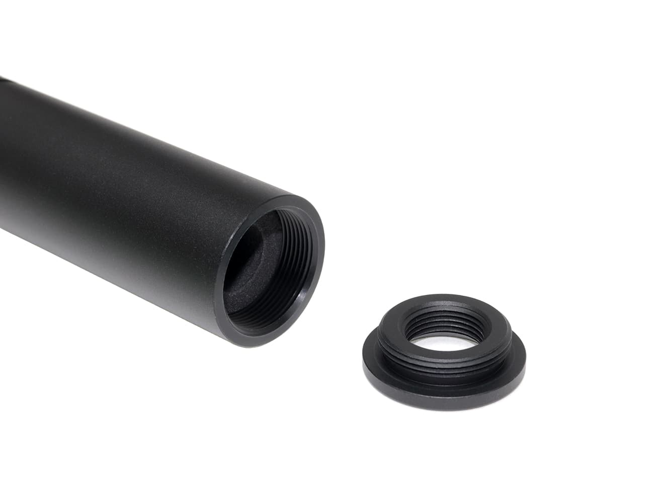 SLONG AIRSOFT 14mm逆ネジ スリムショートサプレッサー プレーン [アダプター：無し / 11mm変換アダプター]