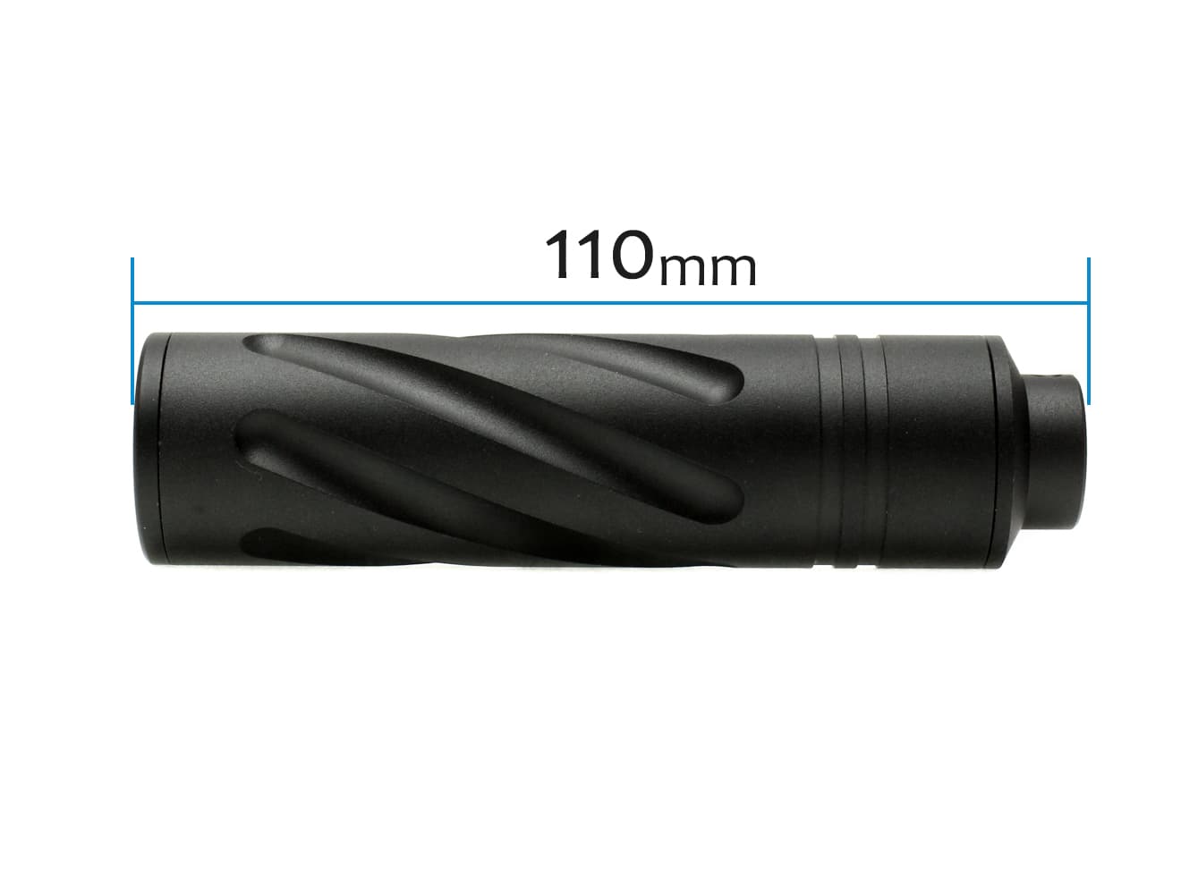 SLONG AIRSOFT 14mm逆ネジ スリムショートサプレッサー スパイラルフルート [アダプター：無し / 11mm変換アダプター]