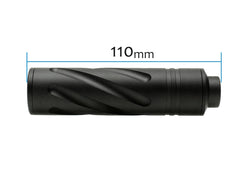 SLONG AIRSOFT 14mm逆ネジ スリムショートサプレッサー スパイラルフルート [アダプター：無し / 11mm変換アダプター]