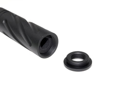 SLONG AIRSOFT 14mm逆ネジ スリムショートサプレッサー スパイラルフルート [アダプター：無し / 11mm変換アダプター]