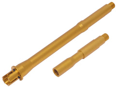 SLONG AIRSOFT アルミCNC 10.5 / 14.5インチ 2WAY ワンピースアウターバレル for AEG M4[カラー：ブラック / ゴールド]