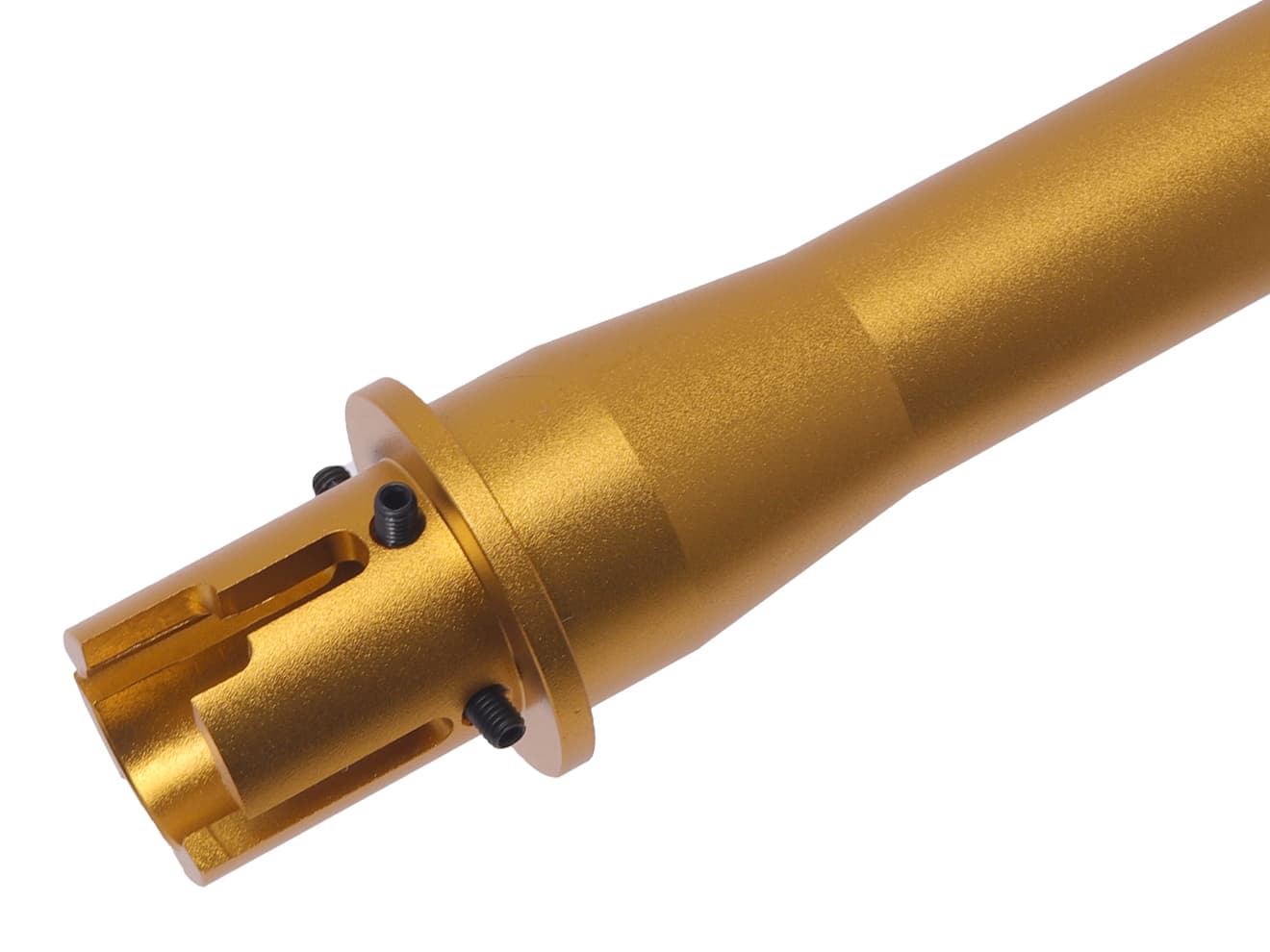 SLONG AIRSOFT アルミCNC 10.5 / 14.5インチ 2WAY ワンピースアウターバレル for AEG M4[カラー：ブラック / ゴールド]