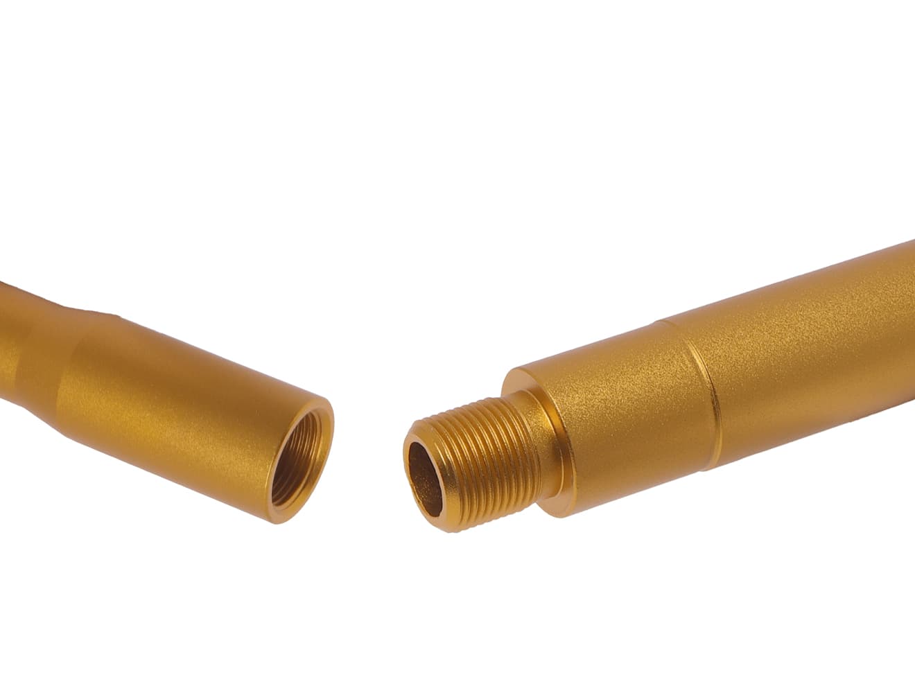 SLONG AIRSOFT アルミCNC 10.5 / 14.5インチ 2WAY ワンピースアウターバレル for AEG M4[カラー：ブラック / ゴールド]