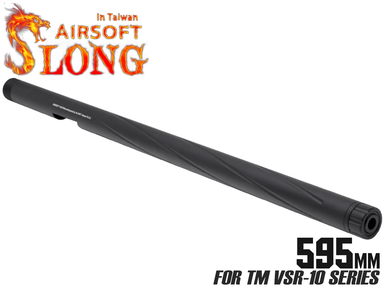 SLONG AIRSOFT アルミCNC スパイラルフルート アウターバレル VSR-10 [カラー：ブラック / ゴールド / レッド / シルバー]
