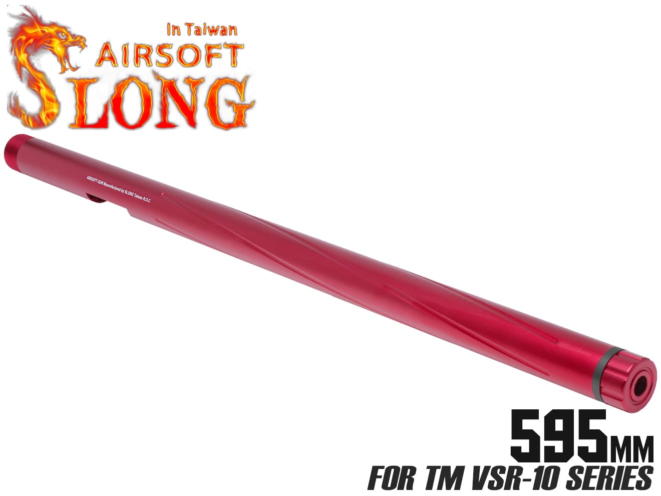 SLONG AIRSOFT アルミCNC スパイラルフルート アウターバレル VSR-10 [カラー：ブラック / ゴールド / レッド / シルバー]