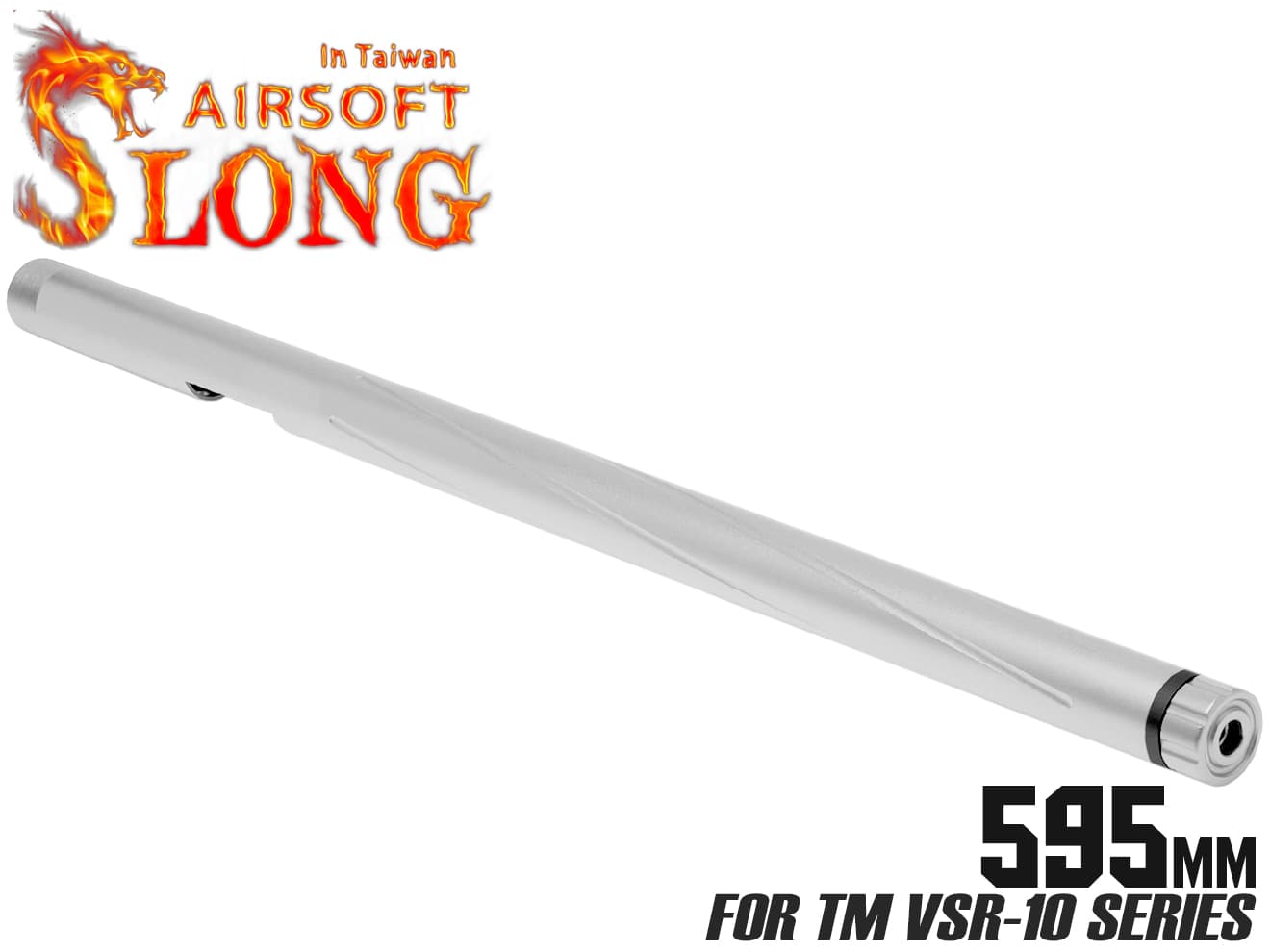 SLONG AIRSOFT アルミCNC スパイラルフルート アウターバレル VSR-10 [カラー：ブラック / ゴールド / レッド / シルバー]