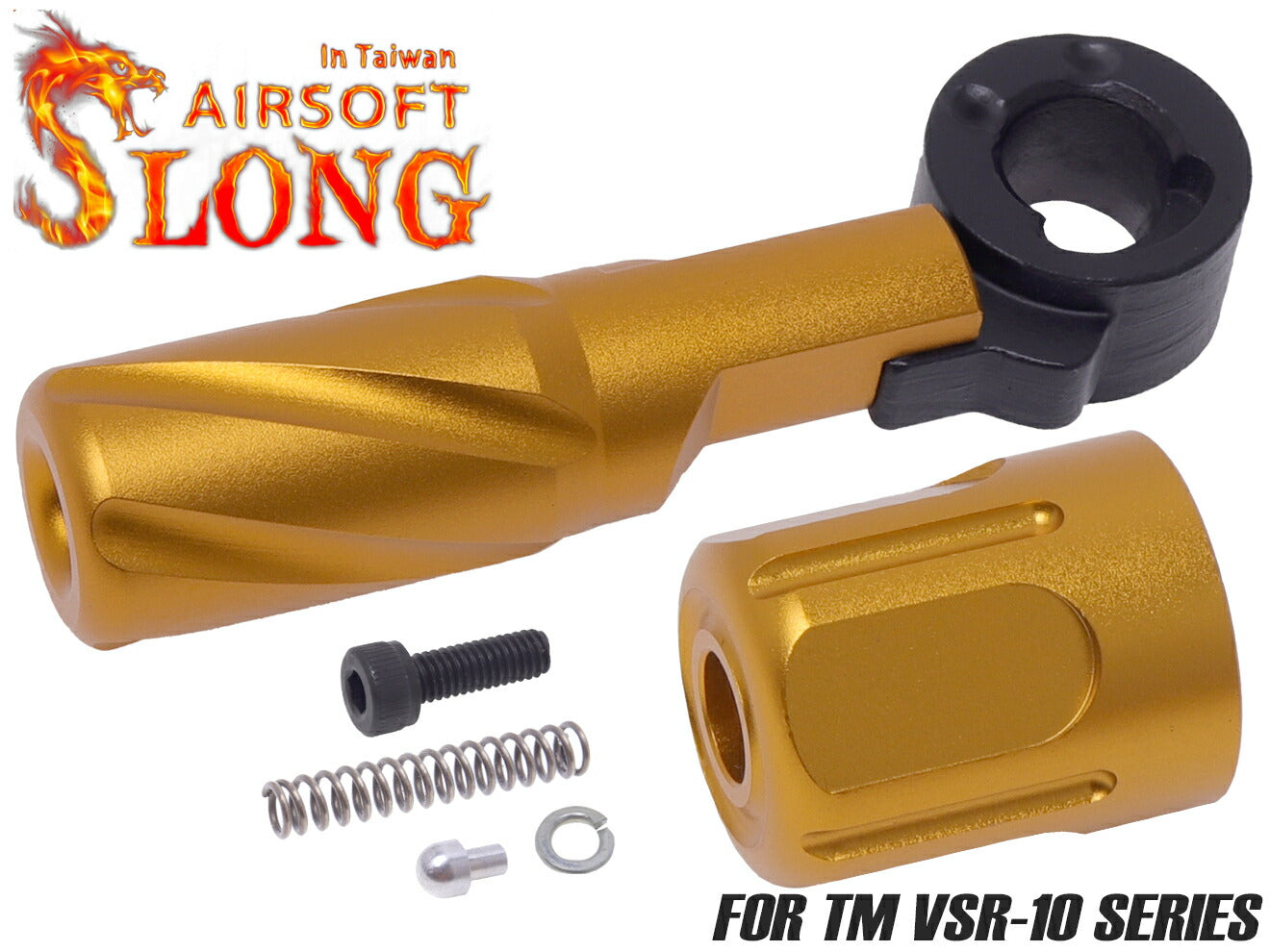 SLONG AIRSOFT LR ツイストボルトハンドル&エンドキャップ for VSR-10 [カラー：ブラック / ゴールド / レッド]
