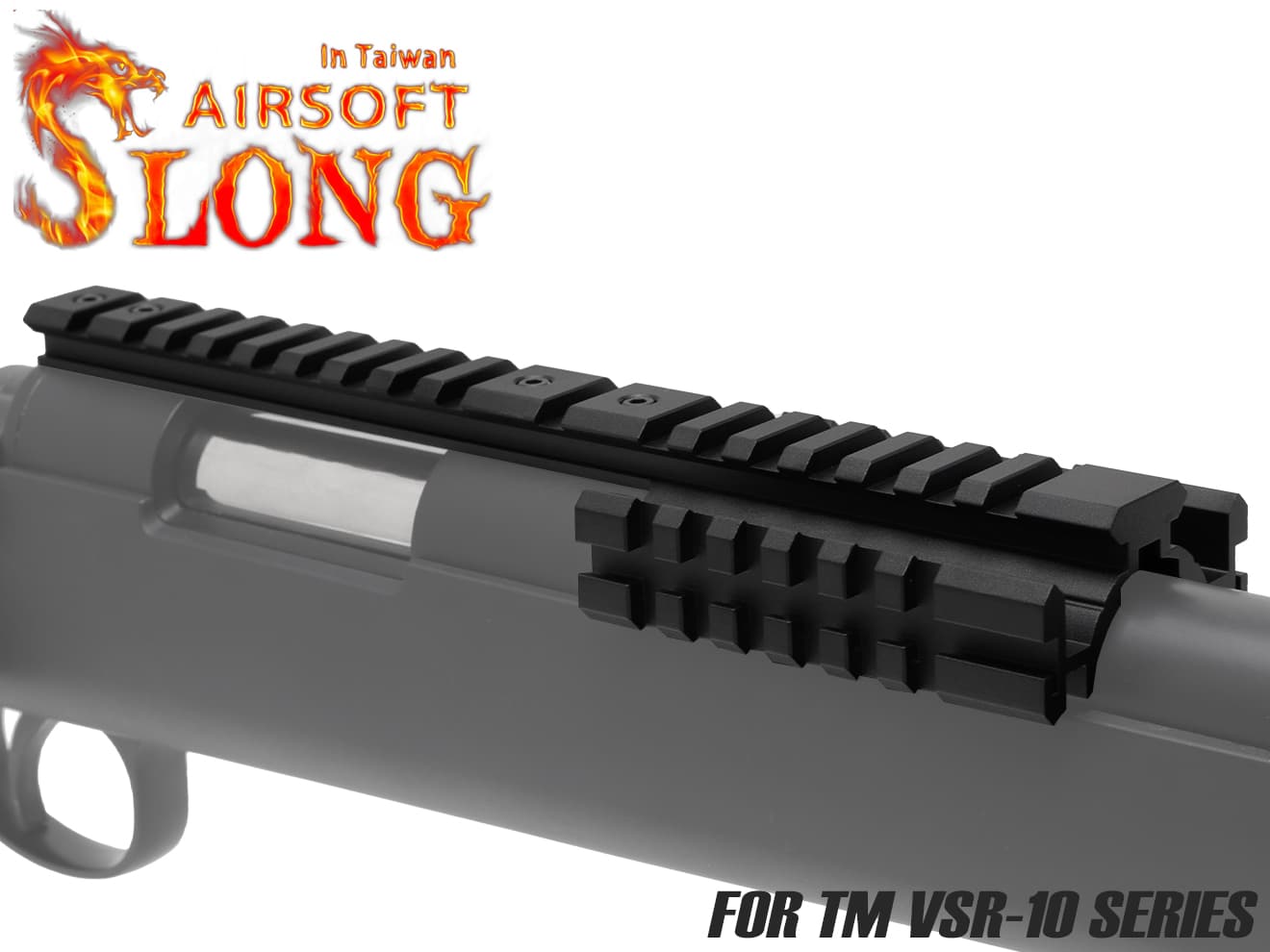 SLONG AIRSOFT アルミCNC トリプルレール スコープマウント VSR-10 [ブラック / ゴールド / レッド]【ゆうパケット可】