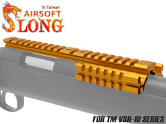 SLONG AIRSOFT アルミCNC トリプルレール スコープマウント VSR-10 [ブラック / ゴールド / レッド]【ゆうパケット可】