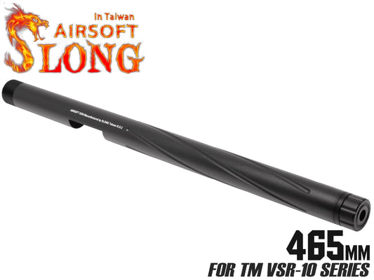 SLONG AIRSOFT アルミCNC スパイラルフルート アウターバレル 465mm for VSR-10 [ブラック / ゴールド / レッド / シルバー]