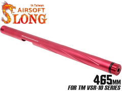 SLONG AIRSOFT アルミCNC スパイラルフルート アウターバレル 465mm for VSR-10 [カラー：ブラック / ゴールド / レッド / シルバー]