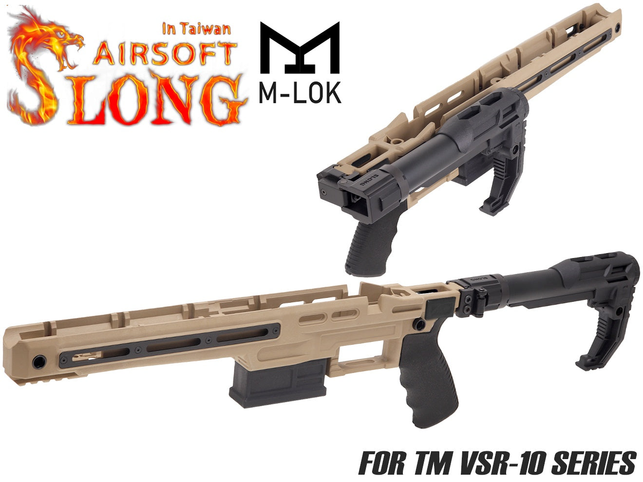 SLONG AIRSOFT CSR-100 タクティカル ライフルボディキット w /  TFストック for VSR-10 [カラー：BK / OD / TAN]
