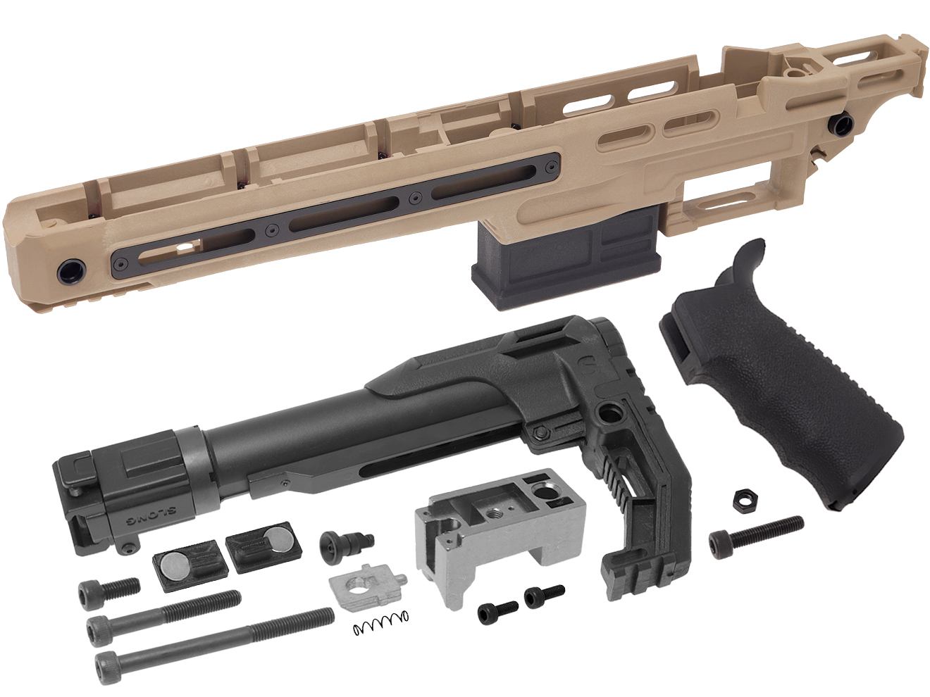 SLONG AIRSOFT CSR-100 タクティカル ライフルボディキット w /  TFストック for VSR-10 [カラー：BK / OD / TAN]