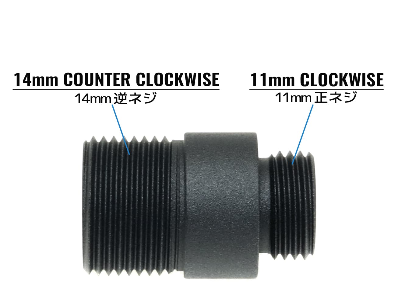 SLONG AIRSOFT 11mmCW→14mmCCW サイレンサーアダプターA [カラー：ブラック / ゴールド]
