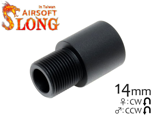 SLONG AIRSOFT 14mm正→14mm逆 アウターバレル変換アダプター 18mm [カラー：ブラック / ゴールド]
