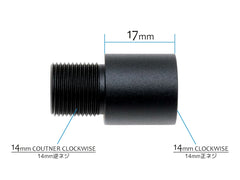 SLONG AIRSOFT 14mm正→14mm逆 アウターバレル変換アダプター 18mm [カラー：ブラック / ゴールド]