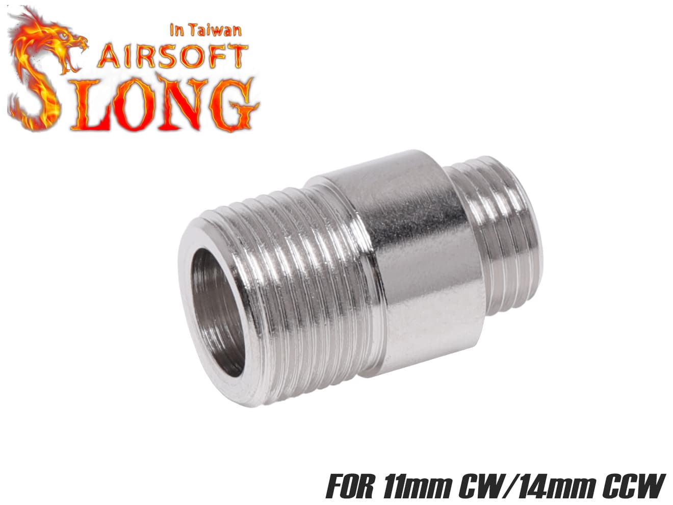 SLONG AIRSOFT 11mmCW→14mmCCW スチール サイレンサーアダプター [カラー：BK / SV]