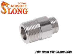 SLONG AIRSOFT 11mmCW→14mmCCW スチール サイレンサーアダプター [カラー：BK / SV]