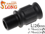 SLONG AIRSOFT バレルエクステンション 26mm 14mm逆ネジ/14mm逆ネジ [タイプ：A / B / C / D]