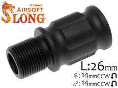 SLONG AIRSOFT バレルエクステンション 26mm 14mm逆ネジ/14mm逆ネジ [タイプ：A / B / C / D]