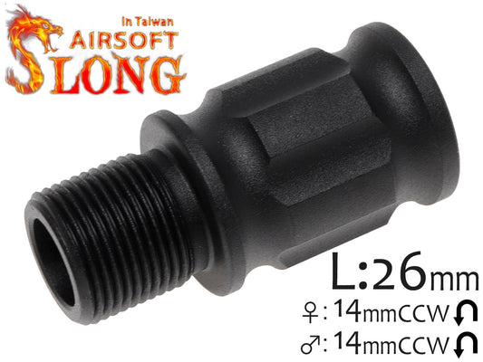 SLONG AIRSOFT バレルエクステンション 26mm 14mm逆ネジ/14mm逆ネジ [タイプ：A / B / C / D]