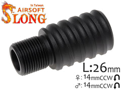 SLONG AIRSOFT バレルエクステンション 26mm 14mm逆ネジ/14mm逆ネジ [タイプ：A / B / C / D]