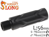 SLONG AIRSOFT バレルエクステンション 56mm 14mm逆ネジ/14mm逆ネジ [タイプ：A / B / C / D / E]