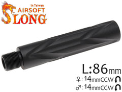 SLONG AIRSOFT バレルエクステンション 86mm 14mm逆ネジ/14mm逆ネジ [タイプ：A / B / C / D / E]