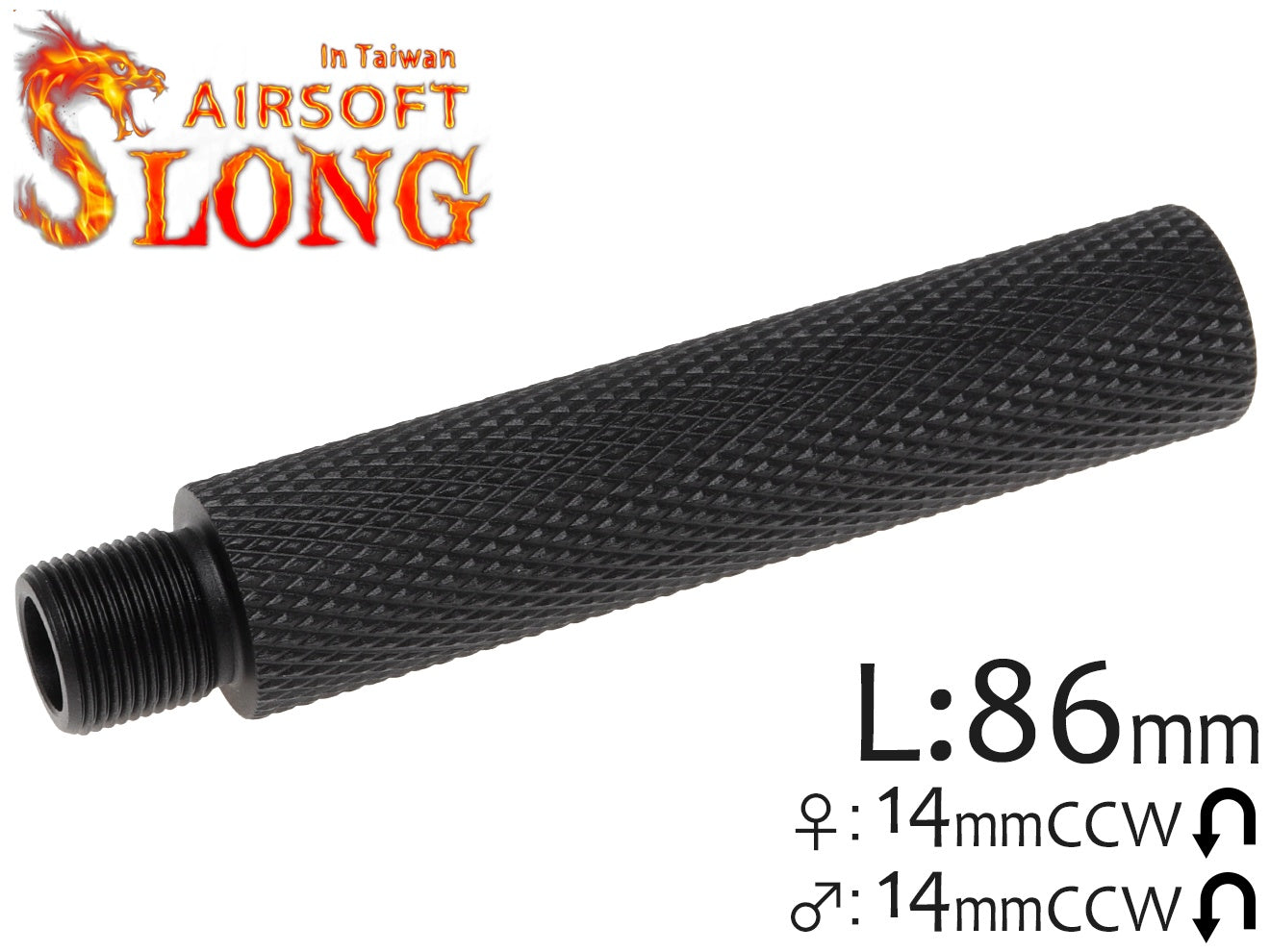 SLONG AIRSOFT バレルエクステンション 86mm 14mm逆ネジ/14mm逆ネジ [タイプ：A / B / C / D / E]